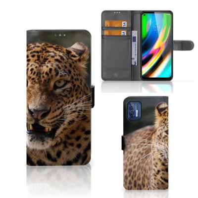 Motorola Moto G9 Plus | Telefoonhoesje | Met pasjeshouder | Luipaard