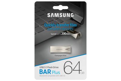 Samsung BAR Plus USB Stick 64GB USB-sticks Zilver - thumbnail