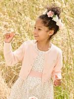 Kort meisjesvest met stikseldetails lichtroze - thumbnail