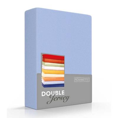 Romanette Hoeslaken Double Jersey Blauw-160/180 x 200/210/220 cm