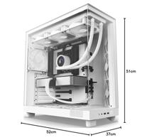 Mid-Tower Case - NZXT - H6 Flow - Dubbele kamer - Luchtkoeling - Wit - thumbnail