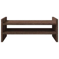 Monitorstandaard 50x27x20 cm bewerkt hout bruin eikenkleurig - thumbnail