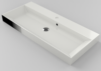 Wastafel Gliss Design Lako 120 cm 2 Kraangaten Mat Wit - thumbnail