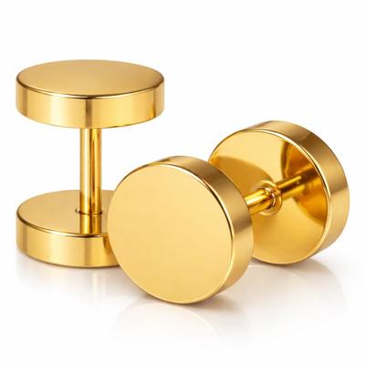 LGT Jewels Stud oorbellen Edelstaal Goudkleurig 8mm