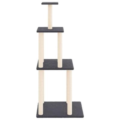 Kattenmeubel met sisal krabpalen 149 cm donkergrijs - thumbnail