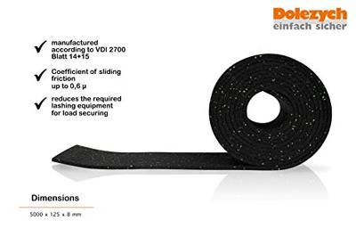 Dolezych Antislipmat | L500 cm B25 cm D8 mm | van granulaat | 1 wiel | 1 stuk - 06101108 06101108 - thumbnail