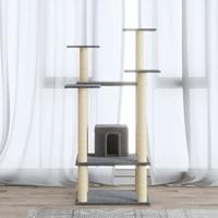 VidaXL Kattenkrabpaal met sisal krabpalen 110 cm lichtgrijs - thumbnail