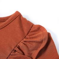 Kindershirt met lange mouwen bloemenprint 104 cognackleurig - thumbnail