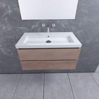 Mueller Rio eiken wastafelmeubel 100cm 0 kraangaten - thumbnail