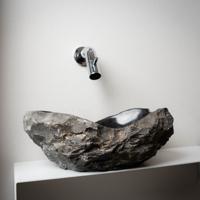 Waskom Loutro Kev B Rechthoek 25x12x10 cm Natuursteen Black Loutro - thumbnail