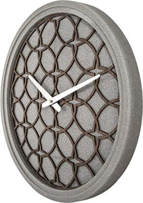 NeXtime ne-3212br wandklok dia. 39.5 cm, polyresin/hout, grijs NeXtime ne-3212br wandklok dia. 39.5 cm, polyresin/hout, grijs