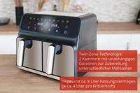 Unold TWIN ZONE Airfryer 8 l 1700 W 2 gescheiden temperatuurregelaars Zwart, RVS - thumbnail