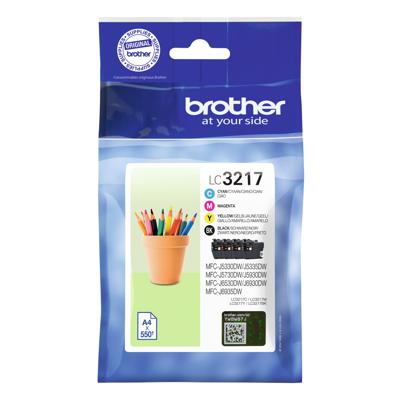 Brother Inktcartridge LC3217 Origineel Combipack Zwart, Cyaan, Magenta, Geel LC3217VAL Brother Inktcartridge LC3217 Origineel Combipack Zwart, Cyaan, Magenta, Geel LC3217VAL