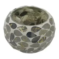 Theelichthouder Mozaïek Blauw Druppels - thumbnail