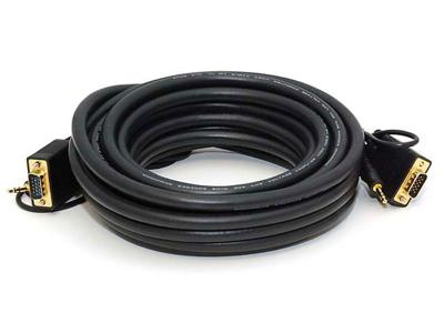 Monoprice 100559 25ft Super VGA HD15 Mannelijke naar Mannelijke CL2 Geschatte Kabel met Stereo Audio en Drievoudige Afscherming