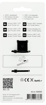 Koplamp Simson USB-C LED lamp pocket - wit