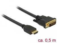 Delock 85651 HDMI naar DVI 24+1 kabel bidirectioneel 0,5 m - thumbnail