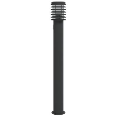 VidaXL Buitenvloerlampen 3 st stopcontact 110 cm roestvrijstaal zwart