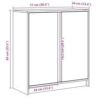 Dressoir met LED 77x34x85 cm bewerkt hout sonoma eikenkleurig - thumbnail