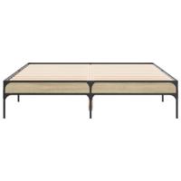 Bedframe bewerkt hout metaal sonoma eikenkleurig 135x190 cm - thumbnail