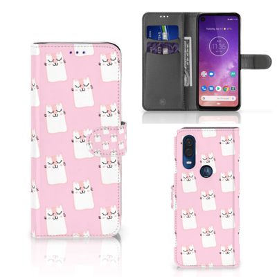 Motorola One Vision Telefoonhoesje met Pasjes Sleeping Cats Motorola One Vision Telefoonhoesje met Pasjes Sleeping Cats