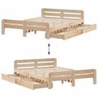Bedframe zonder matras massief grenenhout 150x200 cm - thumbnail