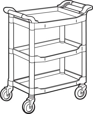 Rubbermaid servicewagen, ft 85,4 x 47,3 x 95,9 cm