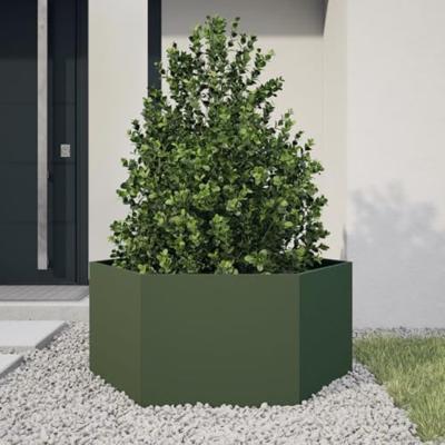 VidaXL Plantenbak zeshoek 104x90x45 cm staal olijfgroen VidaXL Plantenbak zeshoek 104x90x45 cm staal olijfgroen