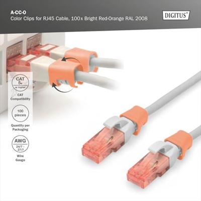 Digitus A-CC-O A-CC-O Gekleurde clips voor patchkabel Oranje