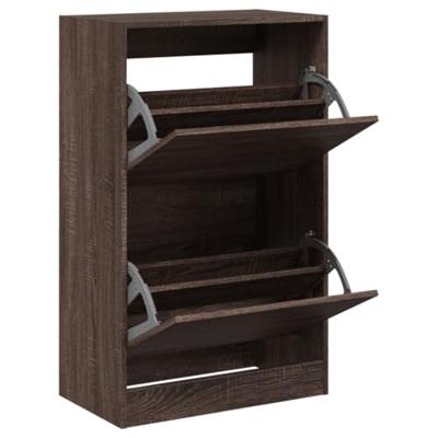 VidaXL Schoenenkast 60x34x96,5 cm bewerkt hout bruin eikenkleur