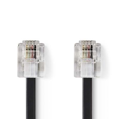 Telefoonkabel | RJ11 male - RJ11 male | 5,0 m | Zwart