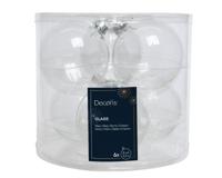 Kerstbal glas d8 cm transparant/irs 6st Decoris - Decoris - thumbnail