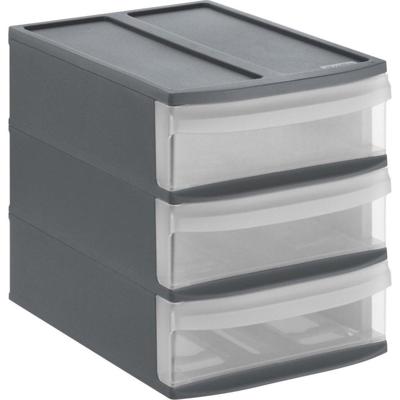 Rotho SYSTEMIX Design Ladekast met 3 Lades 26.5x19.2x23.3 cm Antraciet Rotho SYSTEMIX Design Ladekast met 3 Lades 26.5x19.2x23.3 cm Antraciet