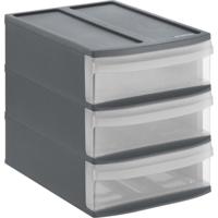 Rotho SYSTEMIX Design Ladekast met 3 Lades 26.5x19.2x23.3 cm Antraciet - thumbnail
