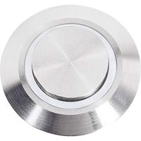 Renkforce RF-4707814 Belknop 1-voudig RVS, Wit 24 V DC/ 2 A, 24 V AC/ 1 A - thumbnail