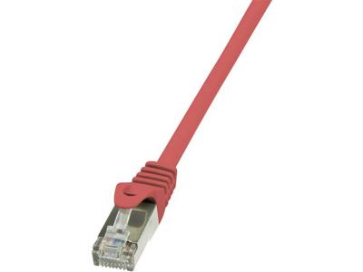 LogiLink CP1024D RJ45 Netwerk Aansluitkabel CAT 5e SF/UTP 0.50 m Rood Snagless