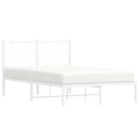 Bedframe met hoofdbord metaal wit 120x200 cm - thumbnail