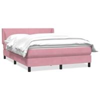 Boxspring met matras fluweel roze 160x220 cm - thumbnail
