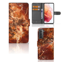 Samsung Galaxy S21 | Bookcase | Marmer Bruin - thumbnail