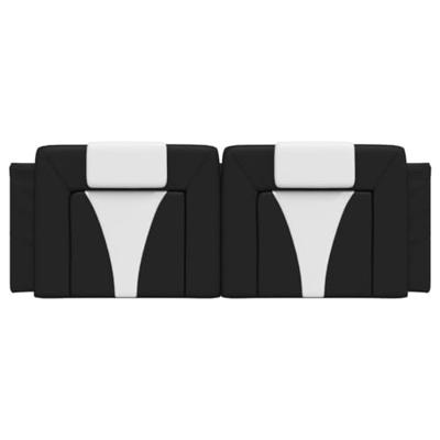 Hoofdbordkussen 140 cm kunstleer zwart en wit Hoofdbordkussen 140 cm kunstleer zwart en wit
