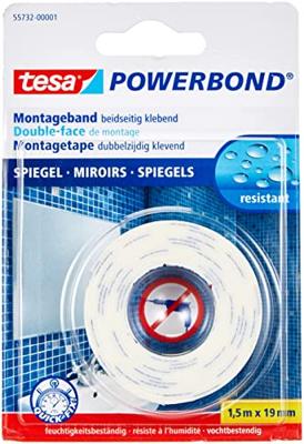 tesa MIRROR 55732-00001-02 Montagetape tesa Powerbond Wit (l x b) 1.5 m x 19 mm 1 stuk(s)
