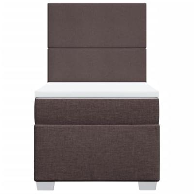 Boxspring met matras stof donkerbruin 90x200 cm