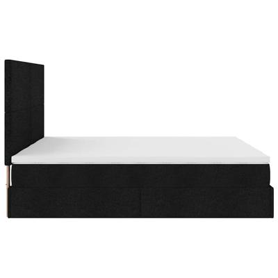 Ottoman bed met matrassen 200x200cm stof zwart