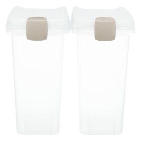TRIXIE VOERTON LUCHTDICHT AFSLUITBAAR KUNSTSTOF TRANSPARANT WIT / WIT 40 LTR 26,5X44,5X61,5 CM