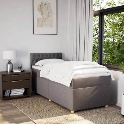 Boxspring met matras stof taupe 100x200 cm