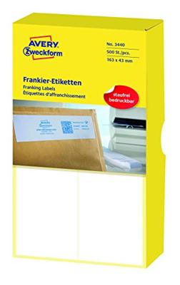 Frankeeretiket avery 3440 163x43mm 500st
