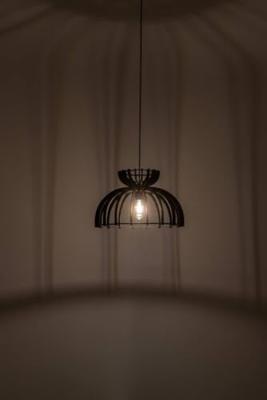 Lyora Houten hanglampKymi Ø 48cm - zwart - 10575