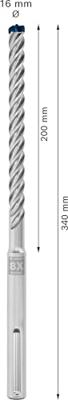 Bosch Accessories EXPERT SDS max-8X 2608900261 Hamerboor 5-delig 16.00 mm Gezamenlijke lengte 340 mm SDS-Max 5 stuk(s) - thumbnail
