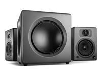 Wavemaster 66400 Fusion - Actieve subwoofer (125 watt) met ingebouwde klasse D-versterker, universeel inzetbaar - geoptimaliseerd voor 2.0 luidsprekersystemen, Stone Grey - thumbnail