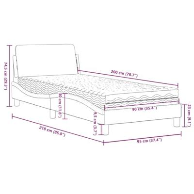 Bed met matras kunstleer zwart en wit 90x200 cm